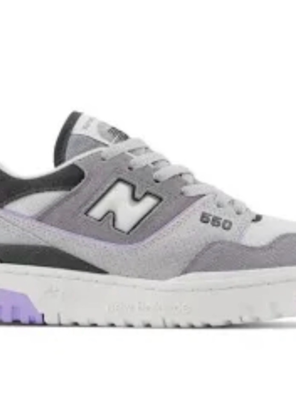 New Balance 550 Light Gray with Lavender Accents